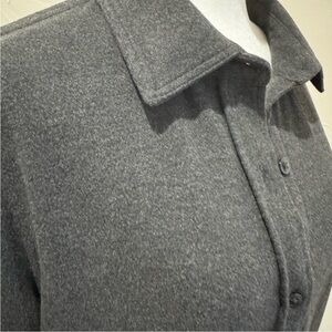 Quince Stretch Sweater Fleece Shirt Dress